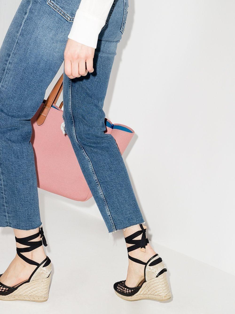 Black Carola 80 leather-trimmed mesh and canvas wedge espadrilles | CASTAÑER  | Mesh wedges, Espadrilles, Wedge espadrilles