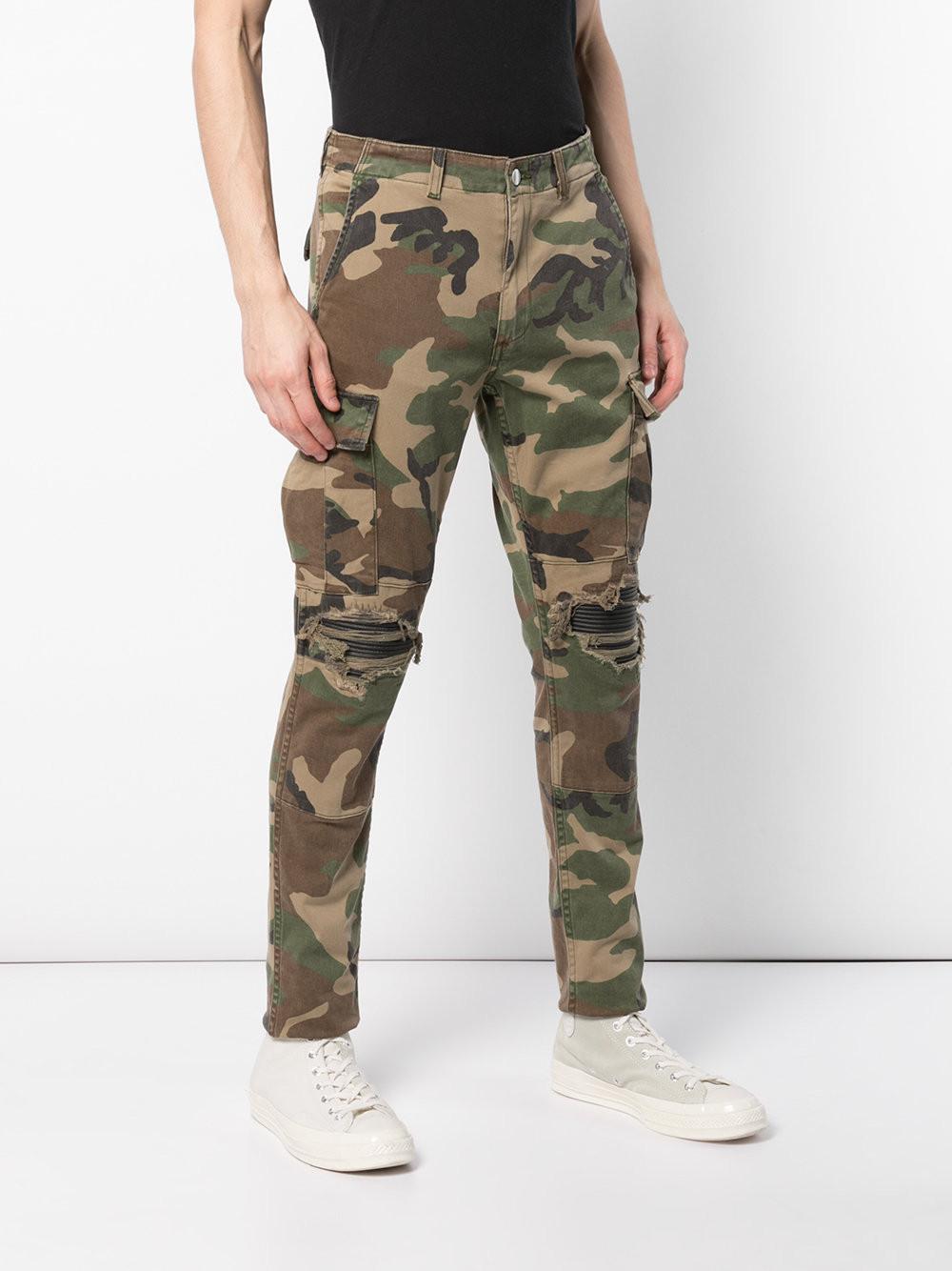 Amiri Cotton Camouflage Print Cargo 