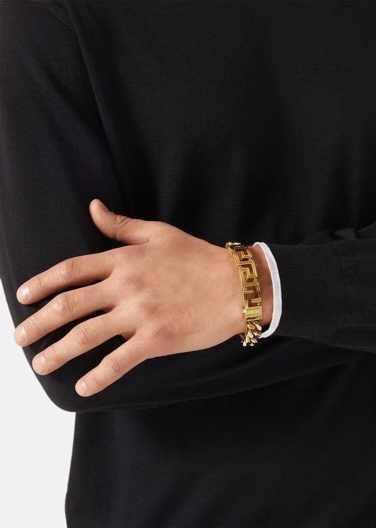 Versace Gold Greca Chain Bracelet in Metallic for Men | Lyst
