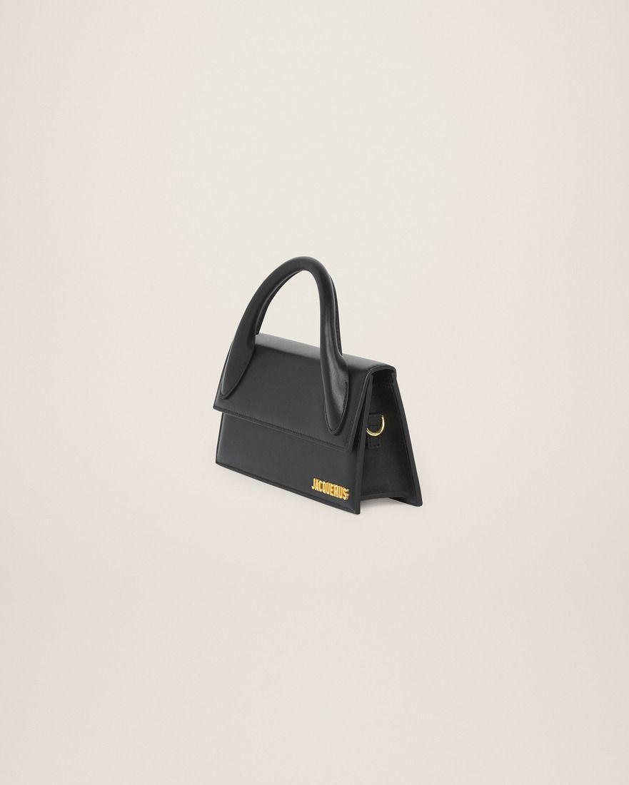 Black Chiquito long leather handbag, Jacquemus