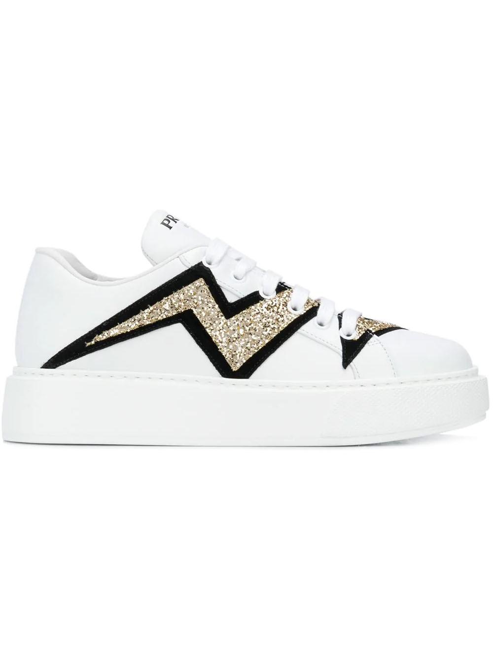 Prada lightning bolt sneakers Clearance