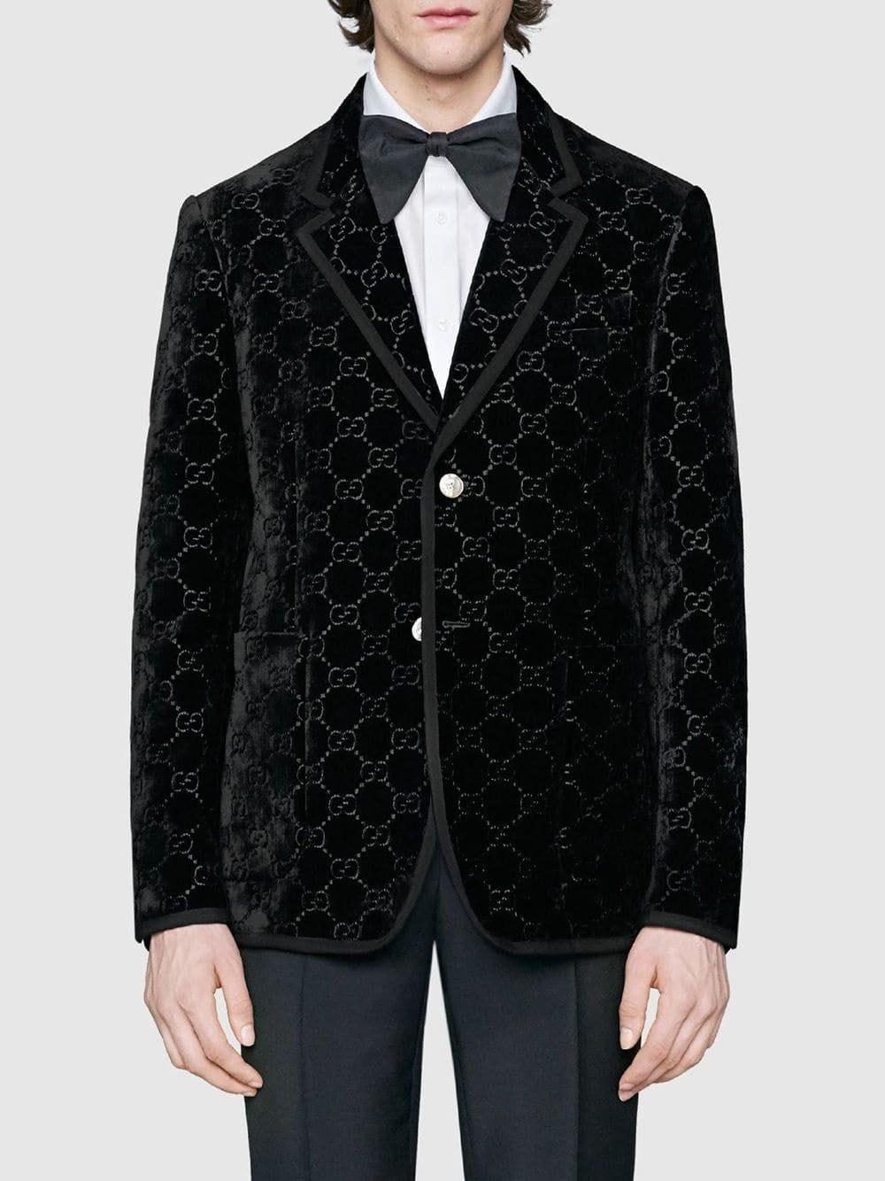 Gucci gg Velvet Jacket in Black for Men | Lyst