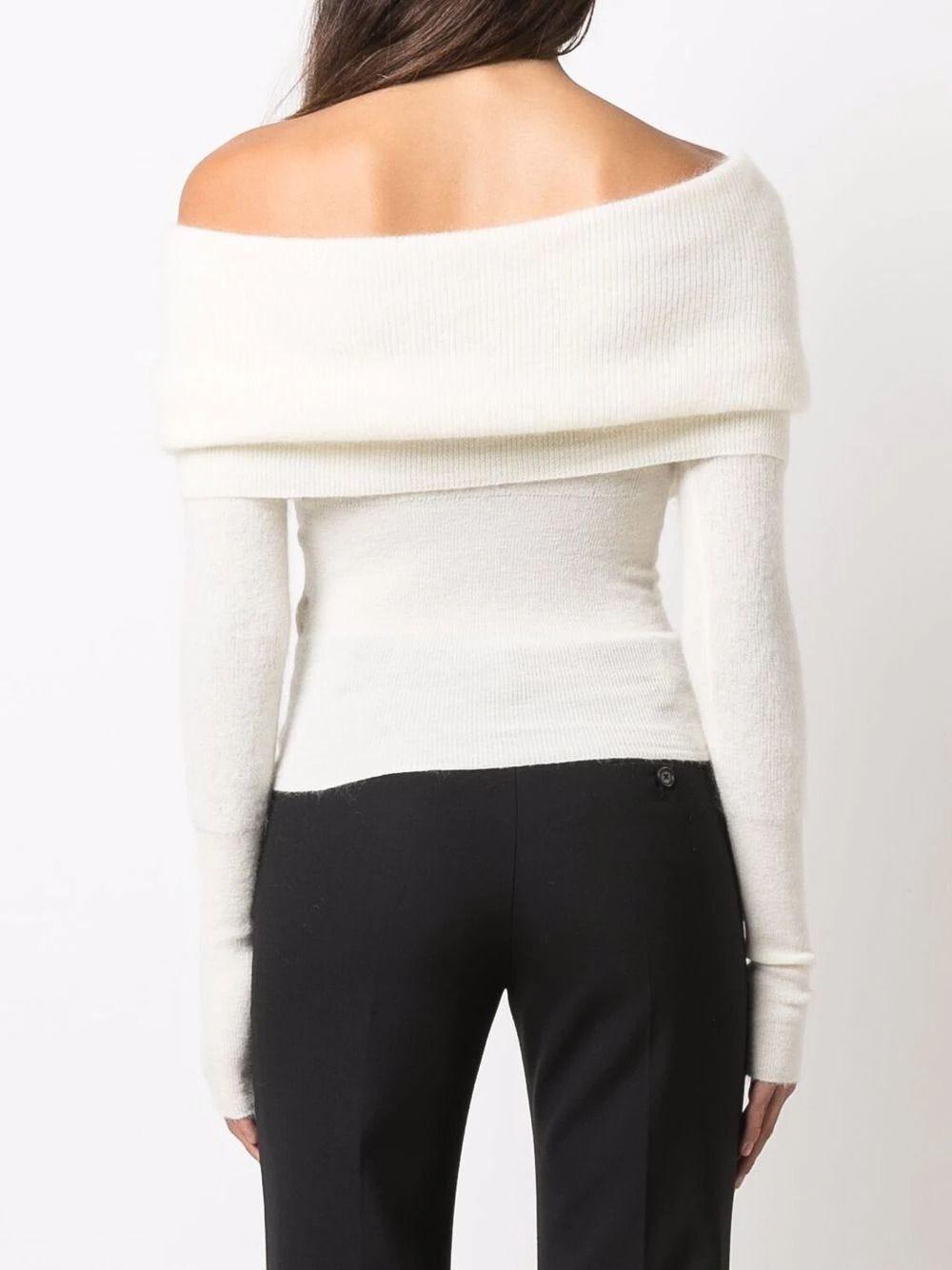 Jacquemus Ascua Off-shoulder Jumper in White | Lyst