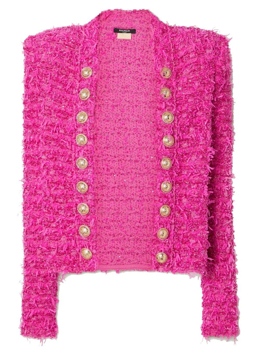 Balmain X Barbie Pink Tweed Blazer Lyst