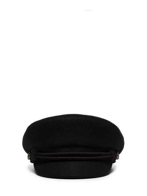 Saint Laurent Felt Sailor Cap in Black