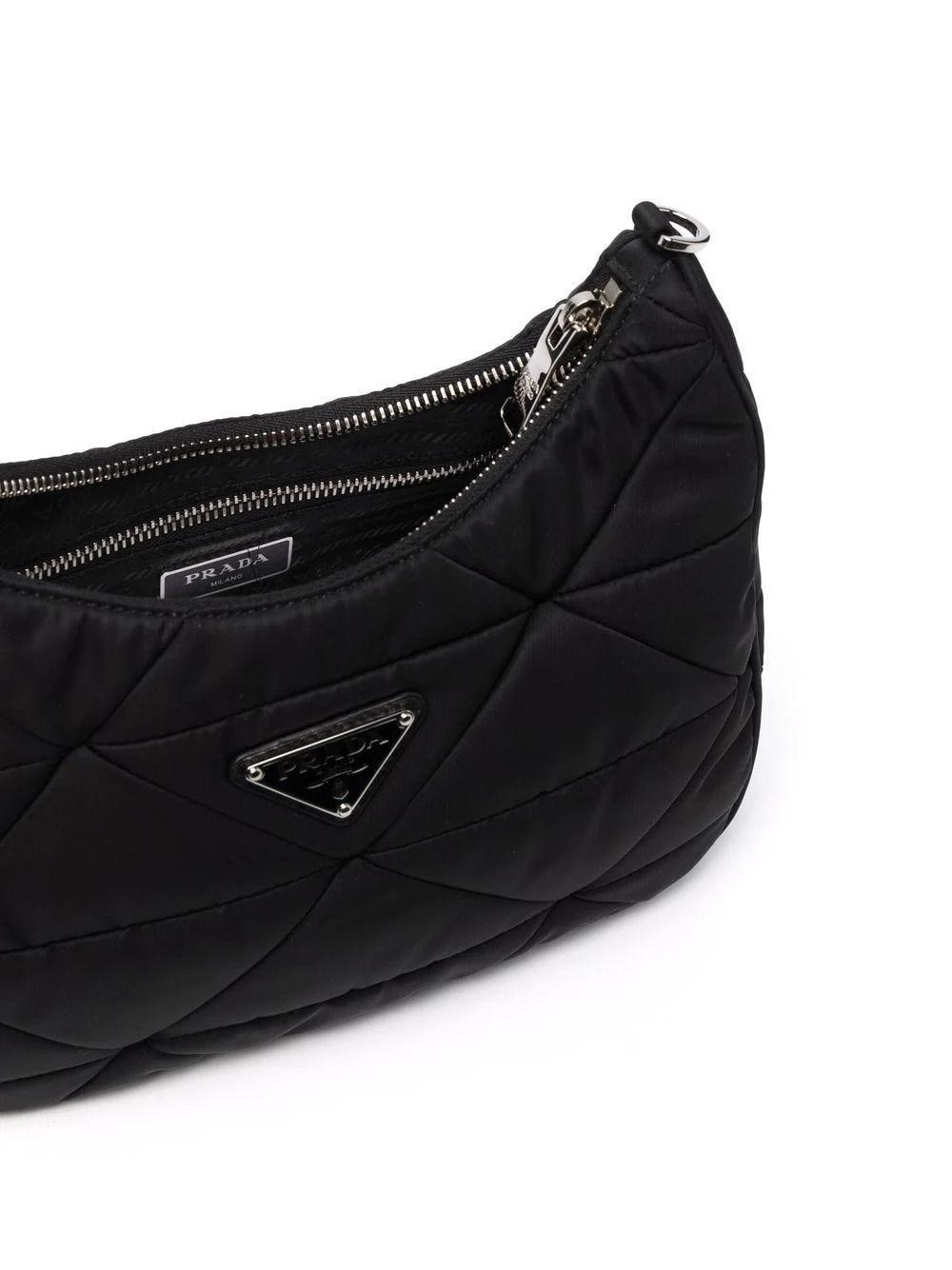 Prada Black Re-nylon Padded Hobo Bag | Lyst
