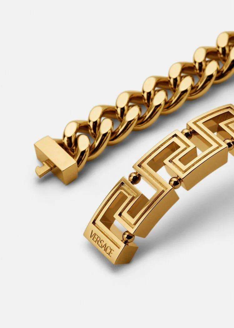 Versace Gold Greca Chain Bracelet in Metallic for Men | Lyst