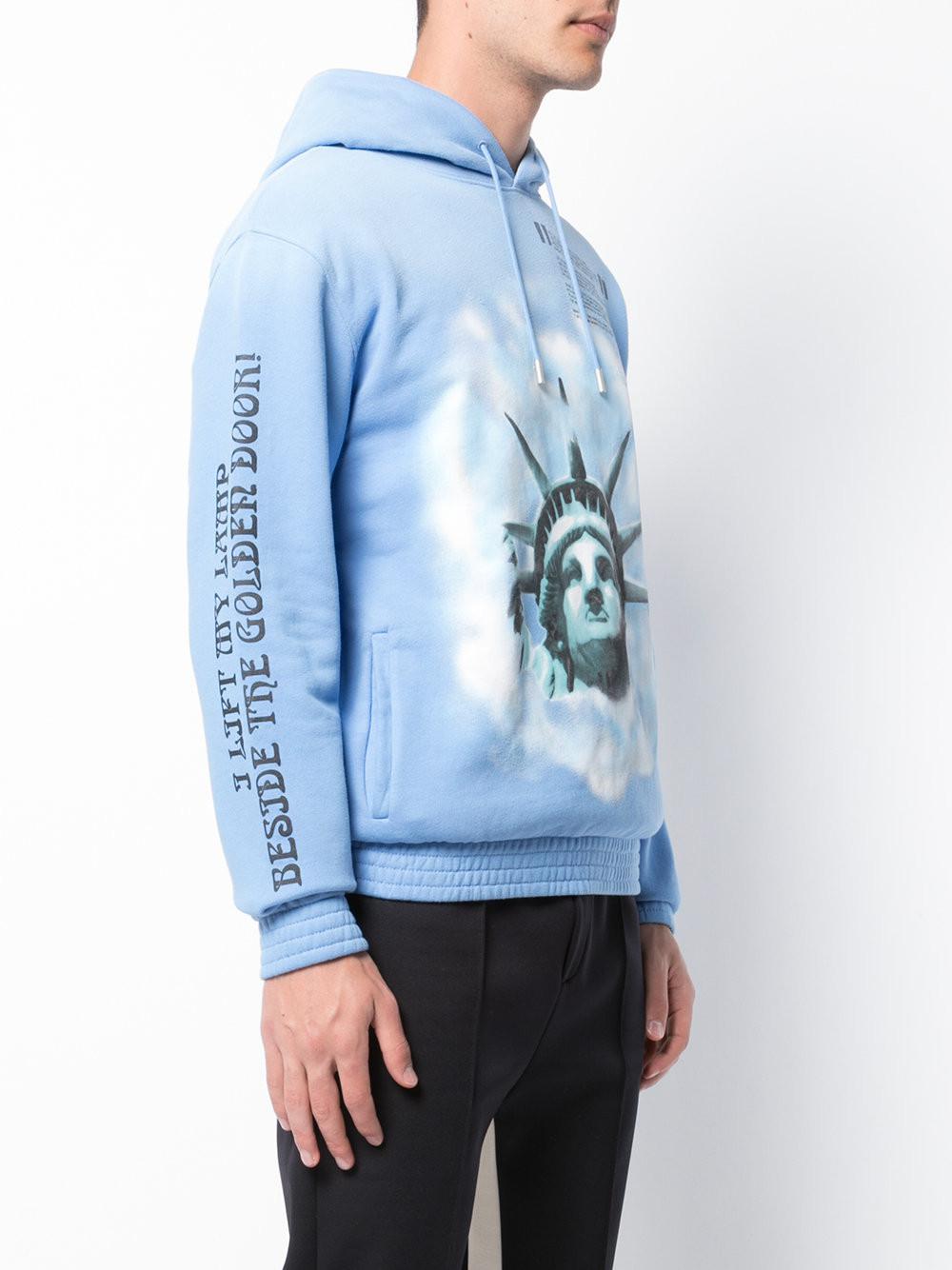 Off-White c/o Virgil Abloh Statue Of Liberty Hoodie in Blue for Men