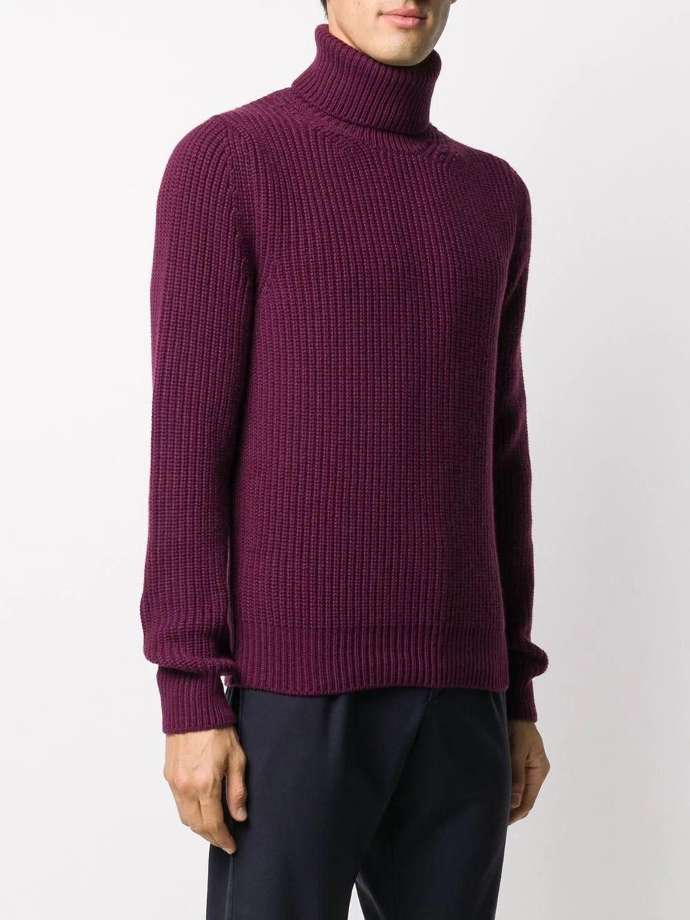 Tom Ford Chunky Knit Turtleneck Jumper in Purple for Men - Lyst