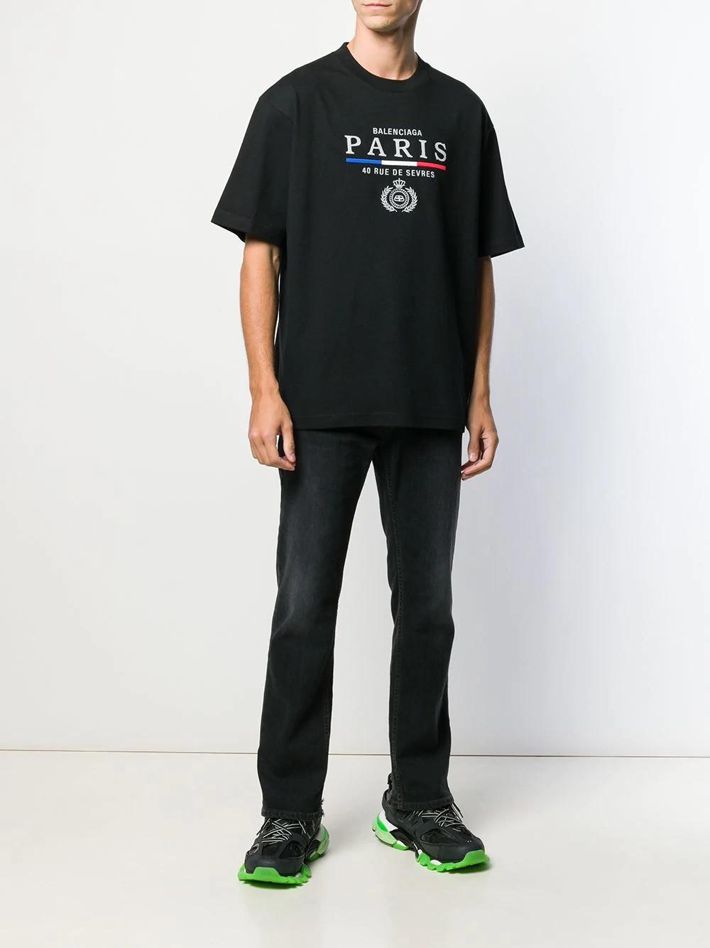 Balenciaga Dirty Paris Printed Cotton Tshirt in Black for Men  Lyst UK