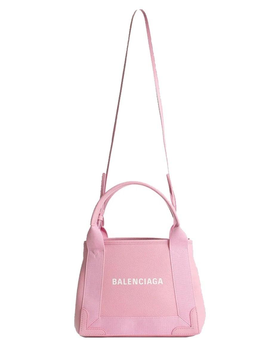 Balenciaga Pink Cabas Navy Xs Tote Bag | Lyst