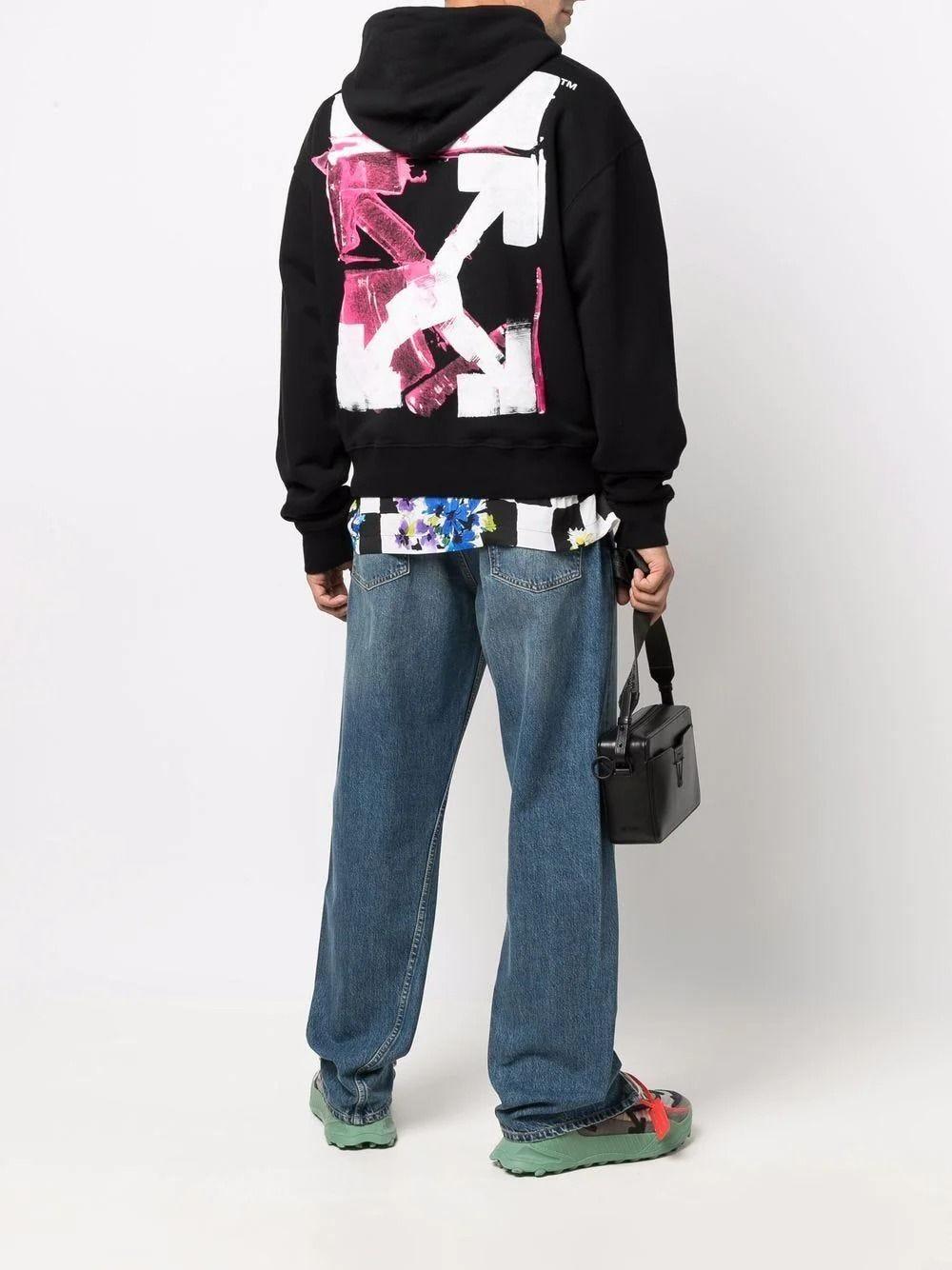 Acrylic Arrows Print Hoodie 