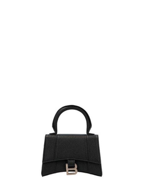 Balenciaga Leather Hourglass Mini Bag in Black | Lyst