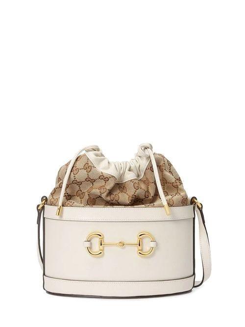 Gucci Horsebit 1955 Bucket Bag in White | Lyst