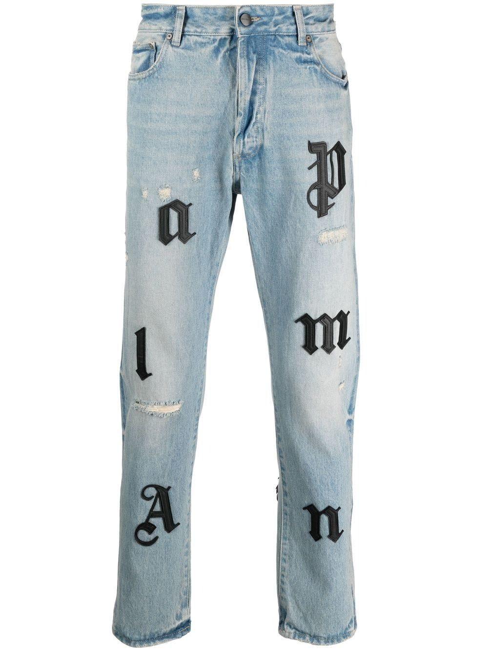 Palm Angels Logo-patch Jeans in Blue for Men | Lyst