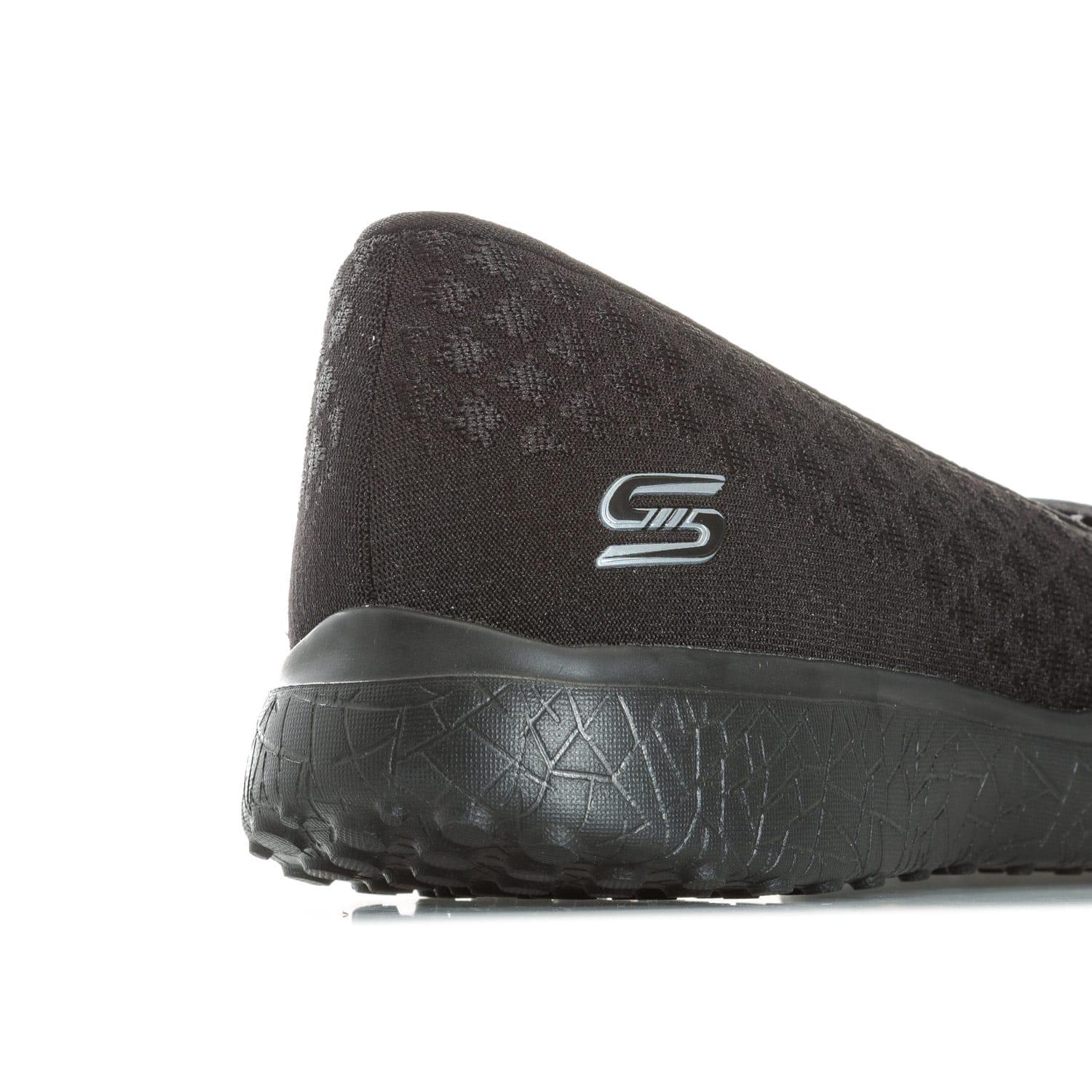 Skechers black microburst trainers best sale