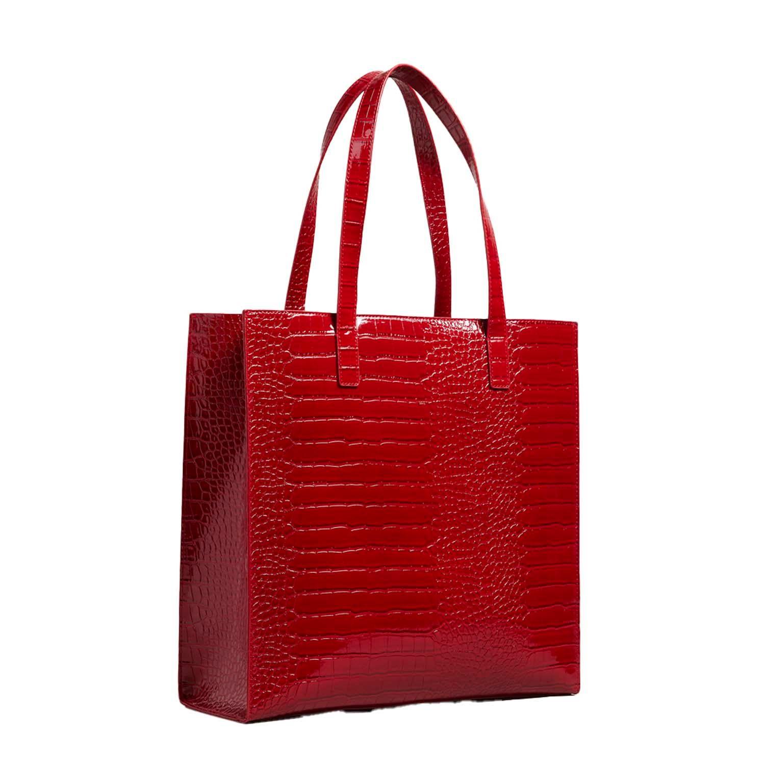 Large Red Ted Baker Purse TED BAKER ALLICON Mock Croc Icon Tote
