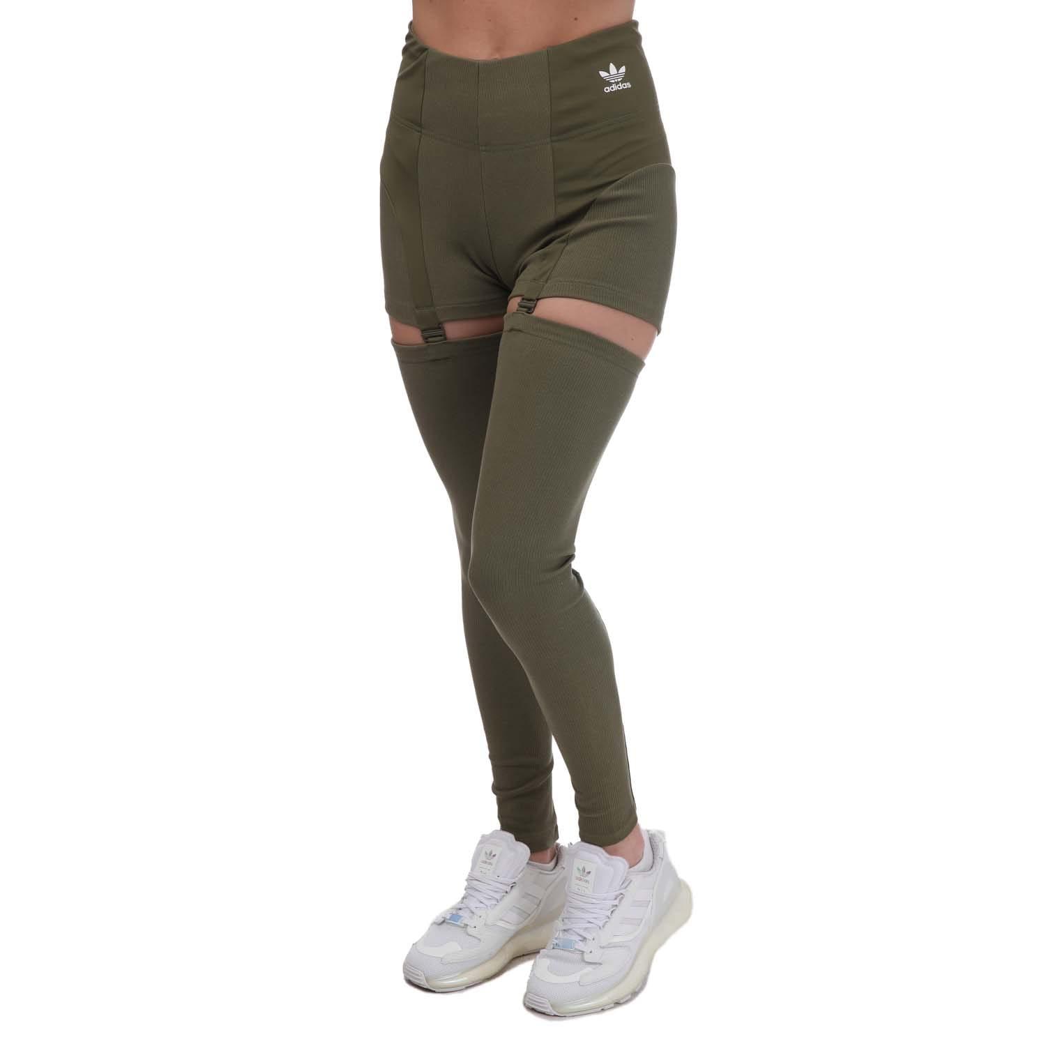 adidas Originals Always Original Rib Two-in-one Tights in Green