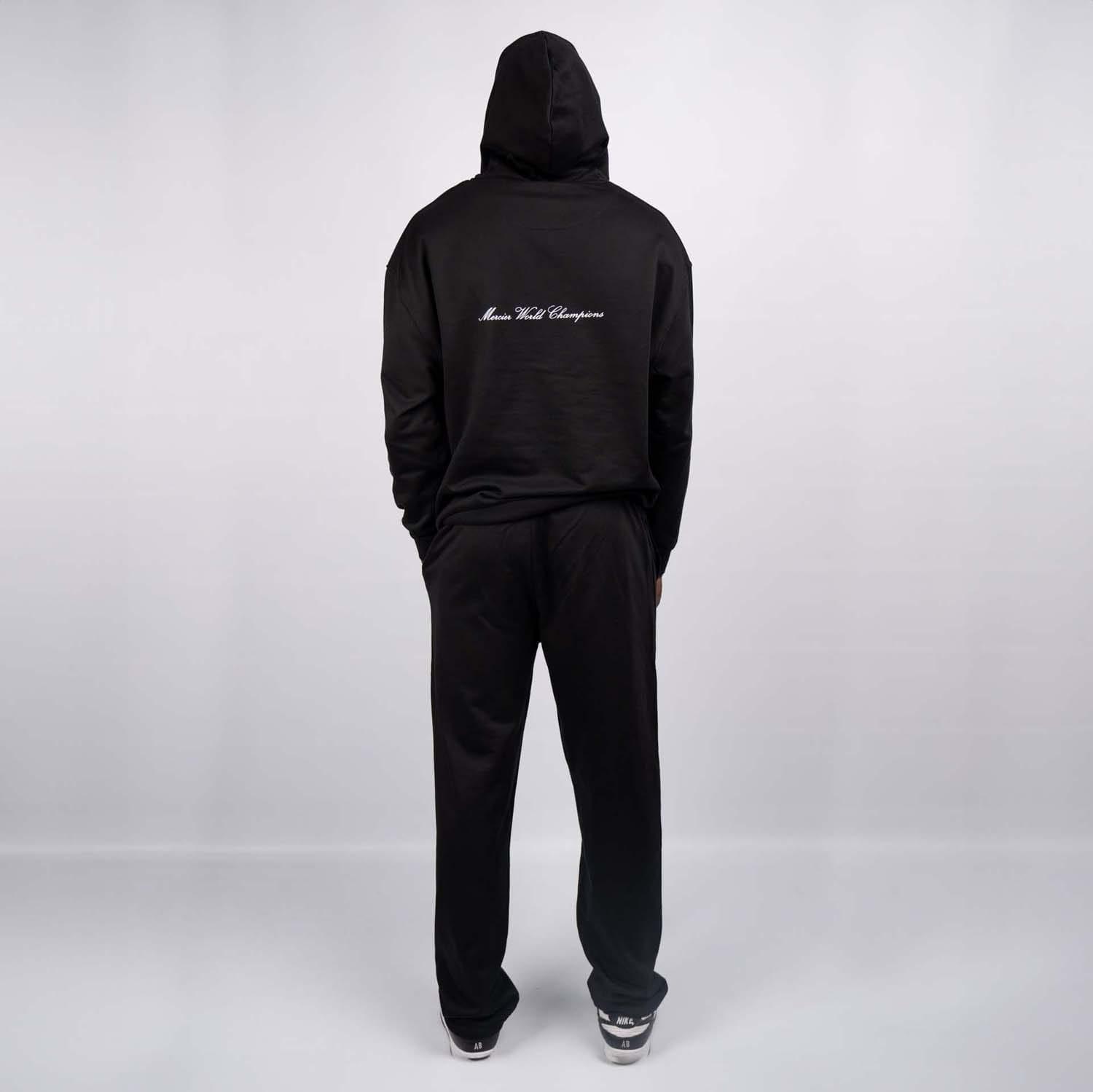 Mercier Relaxed-Fit Champions Ring Cotton Hoodie in Black for Men