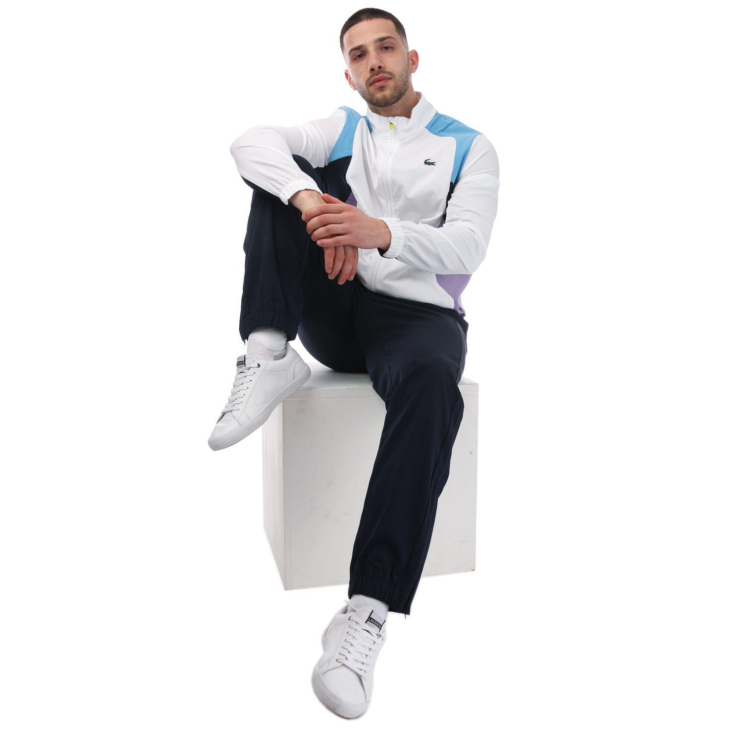 Lacoste Sport Colour-block Tennis Tracksuit in White for Men | Lyst UK