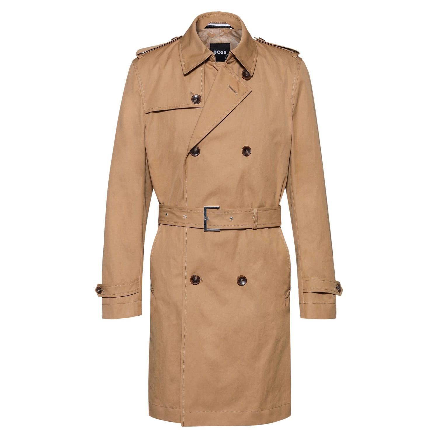 Boss trench coat mens discount