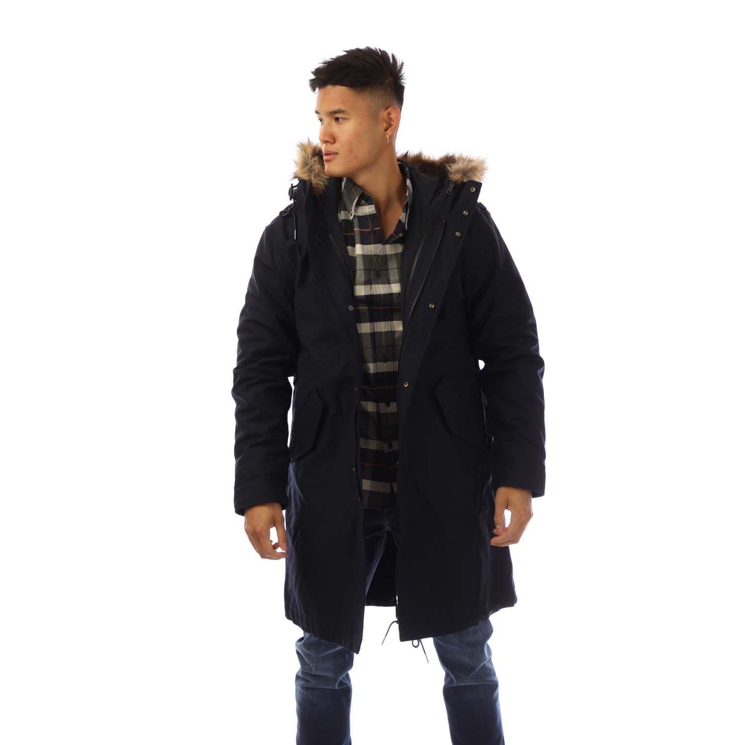 Fred Perry Zip-In Liner Parka Jacket in Black for Men | Lyst UK