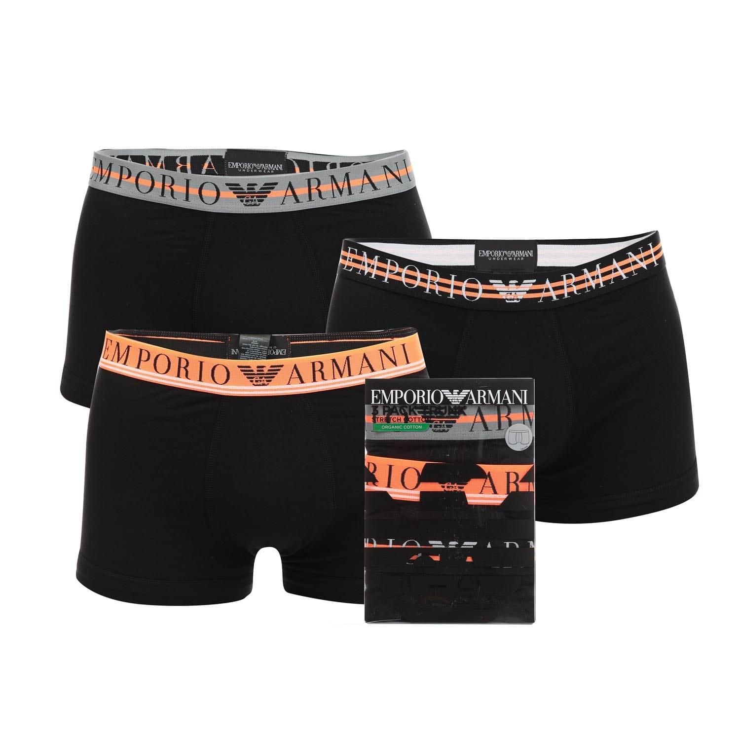 Giorgio Armani 3 Pack Mixed Waistband Boxer Trunks in Black for Men Lyst UK