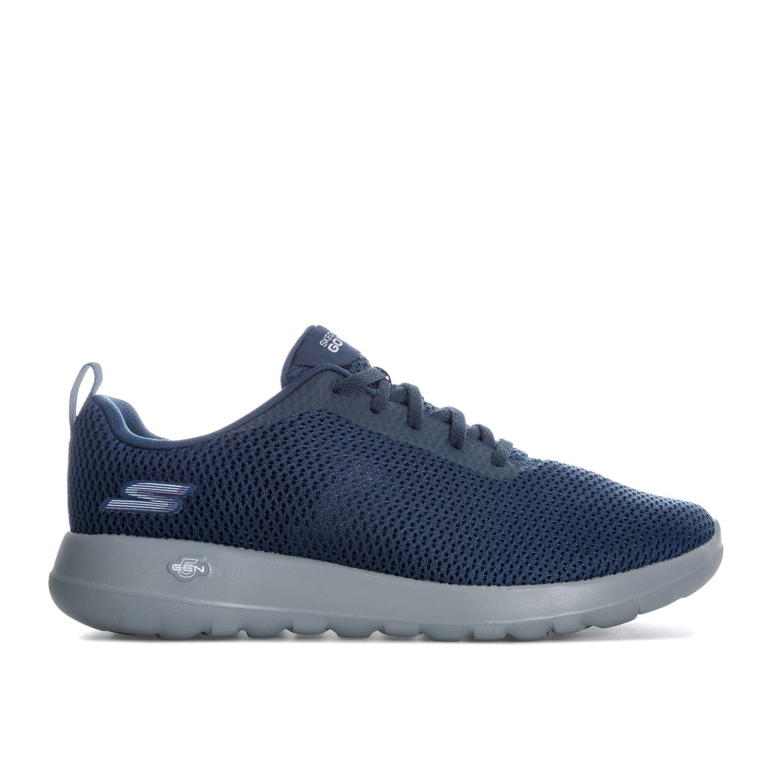 blue walking trainers