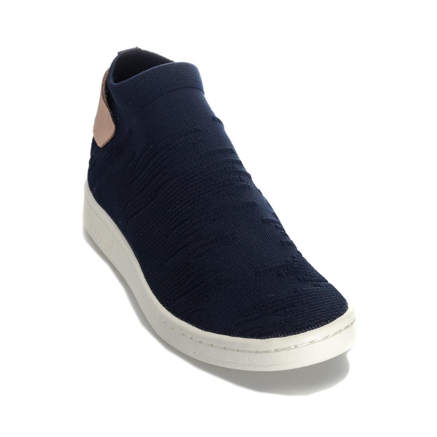 adidas originals stan smith sock primeknit sneakers in navy