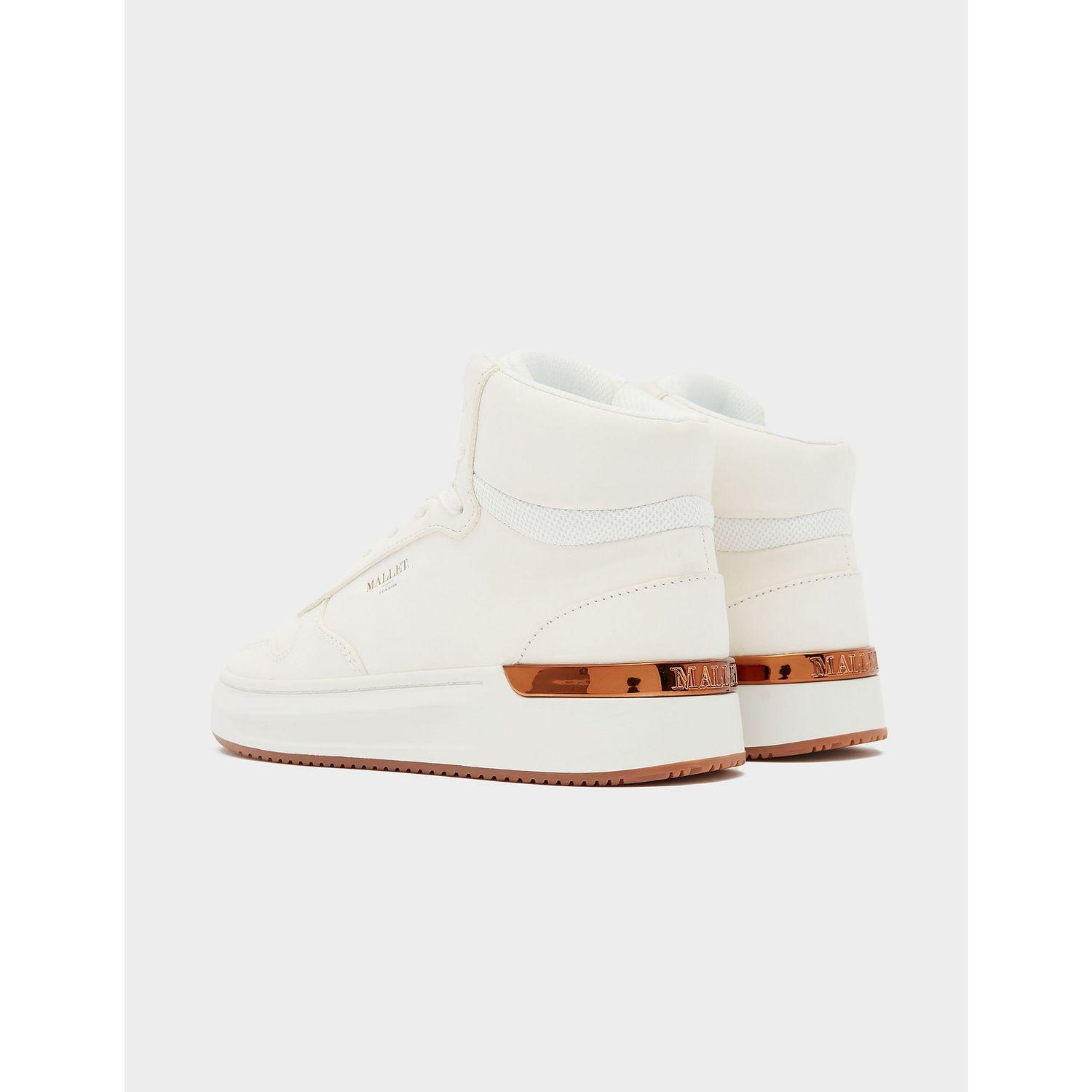 White mid shop top trainers