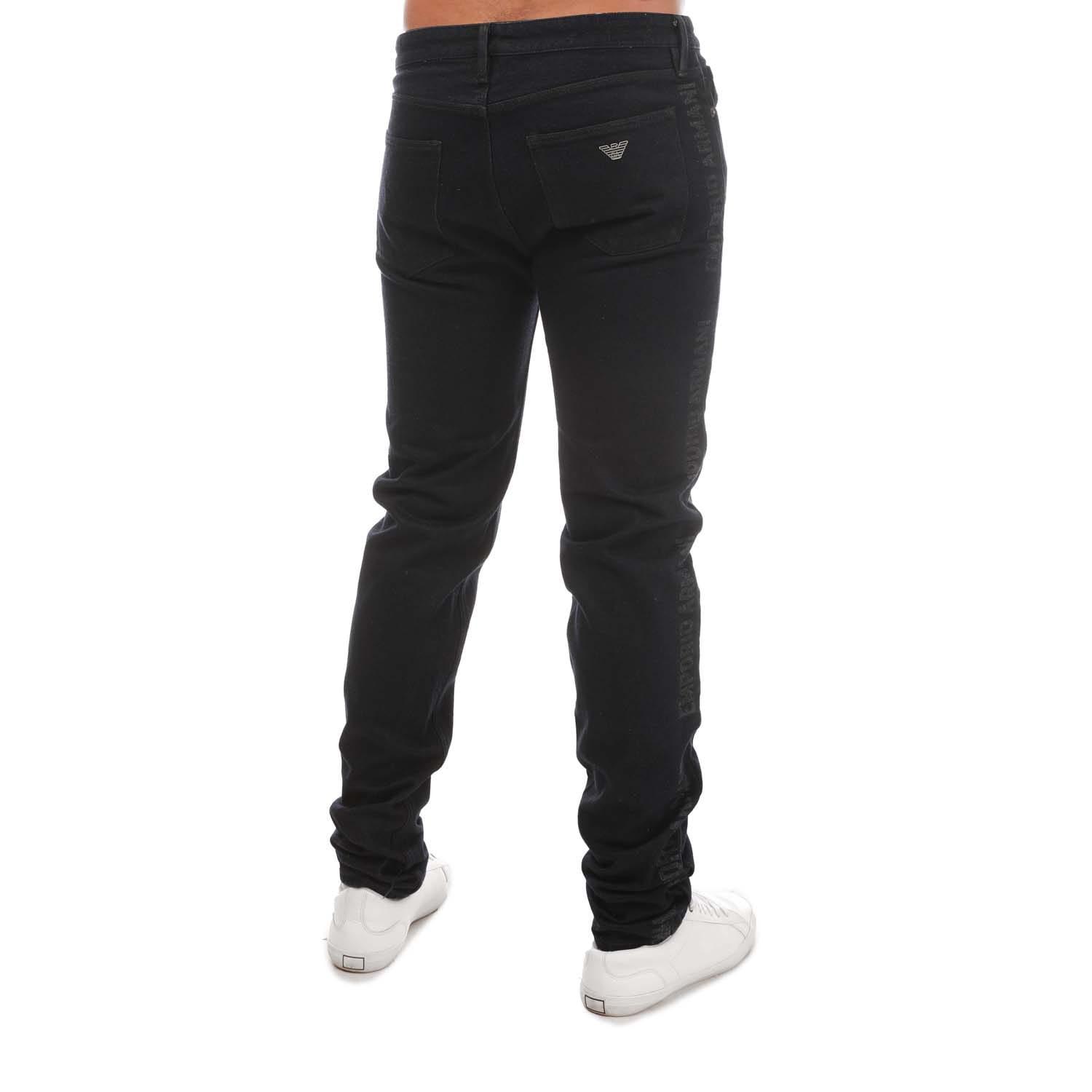 Black armani jeans slim fit sale