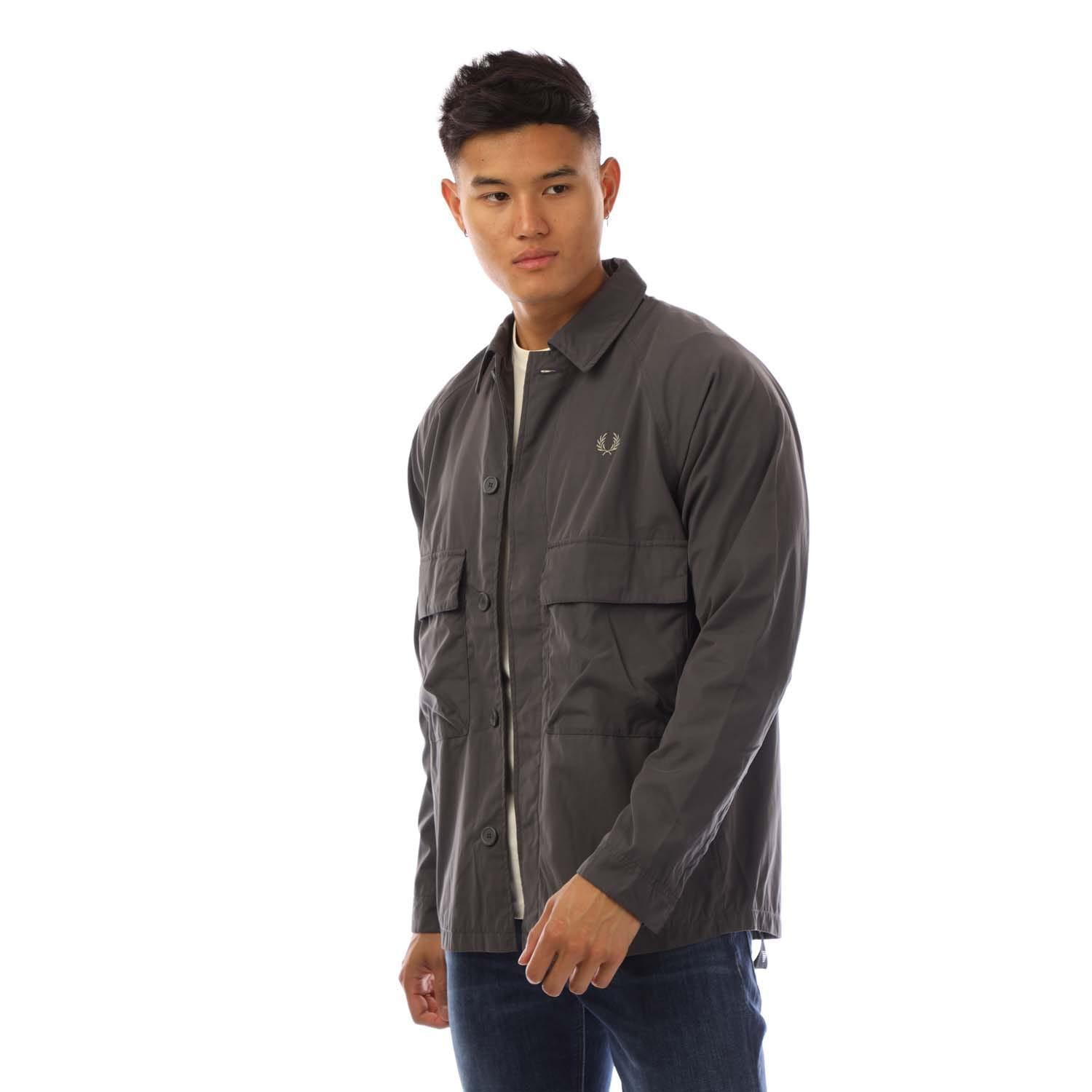Fred Perry Utility Overshirt in Grey for Men | Lyst UK