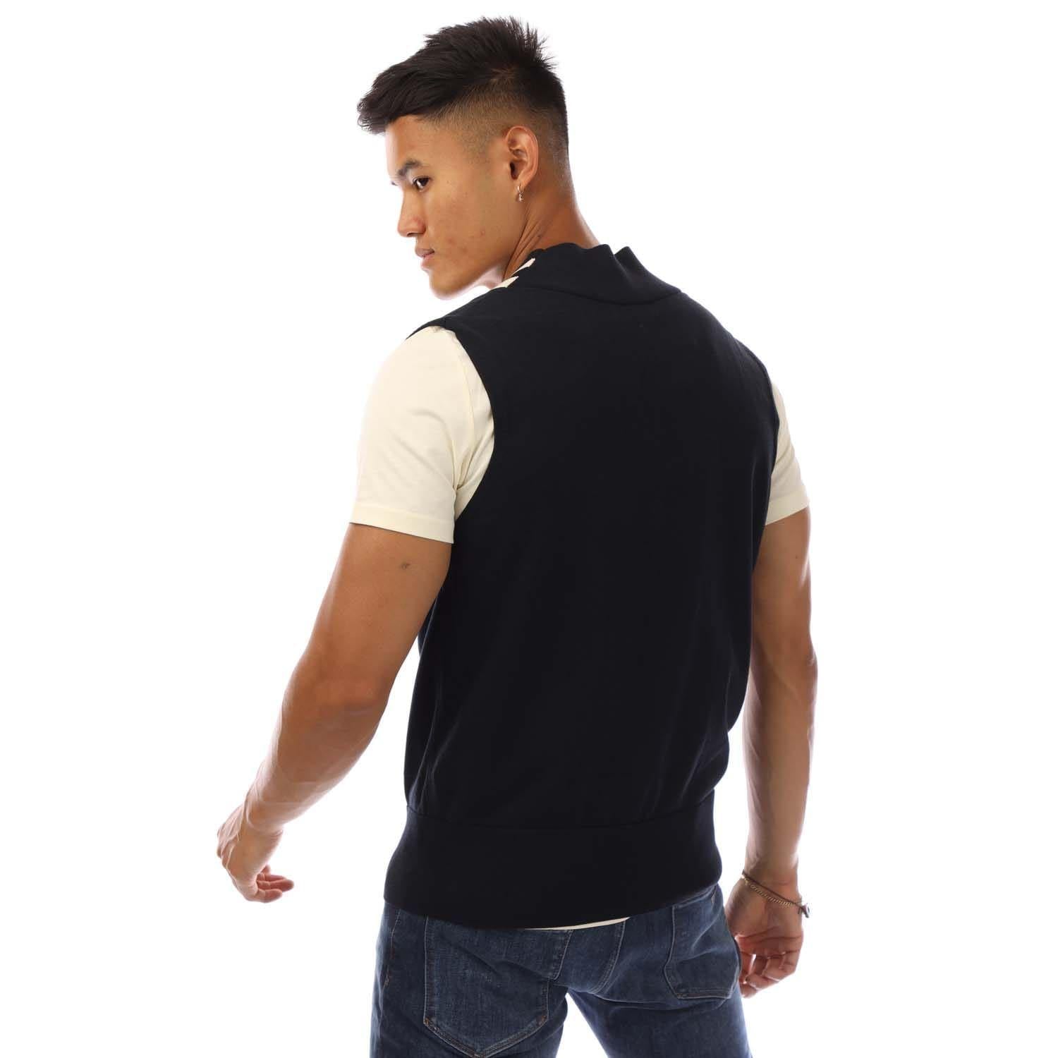 Fred Perry V-Neck Broken Tipped Tank Top in Blue for Men | Lyst UK