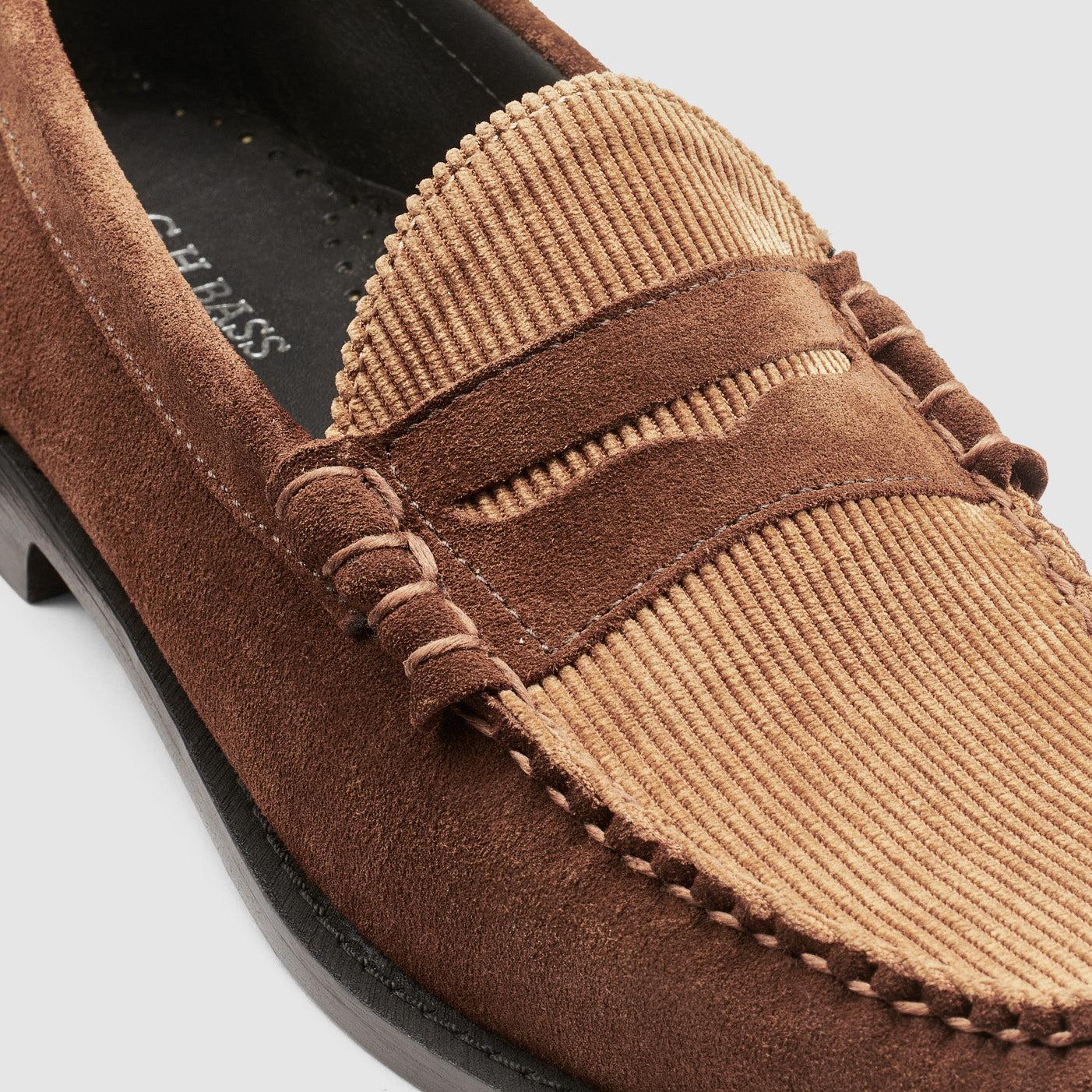 Bass Two-Tone Washable Brown Leather & Suede Penny Loafers Bass Weejuns Limited Edition Brown & White Penny Loafers main image 2