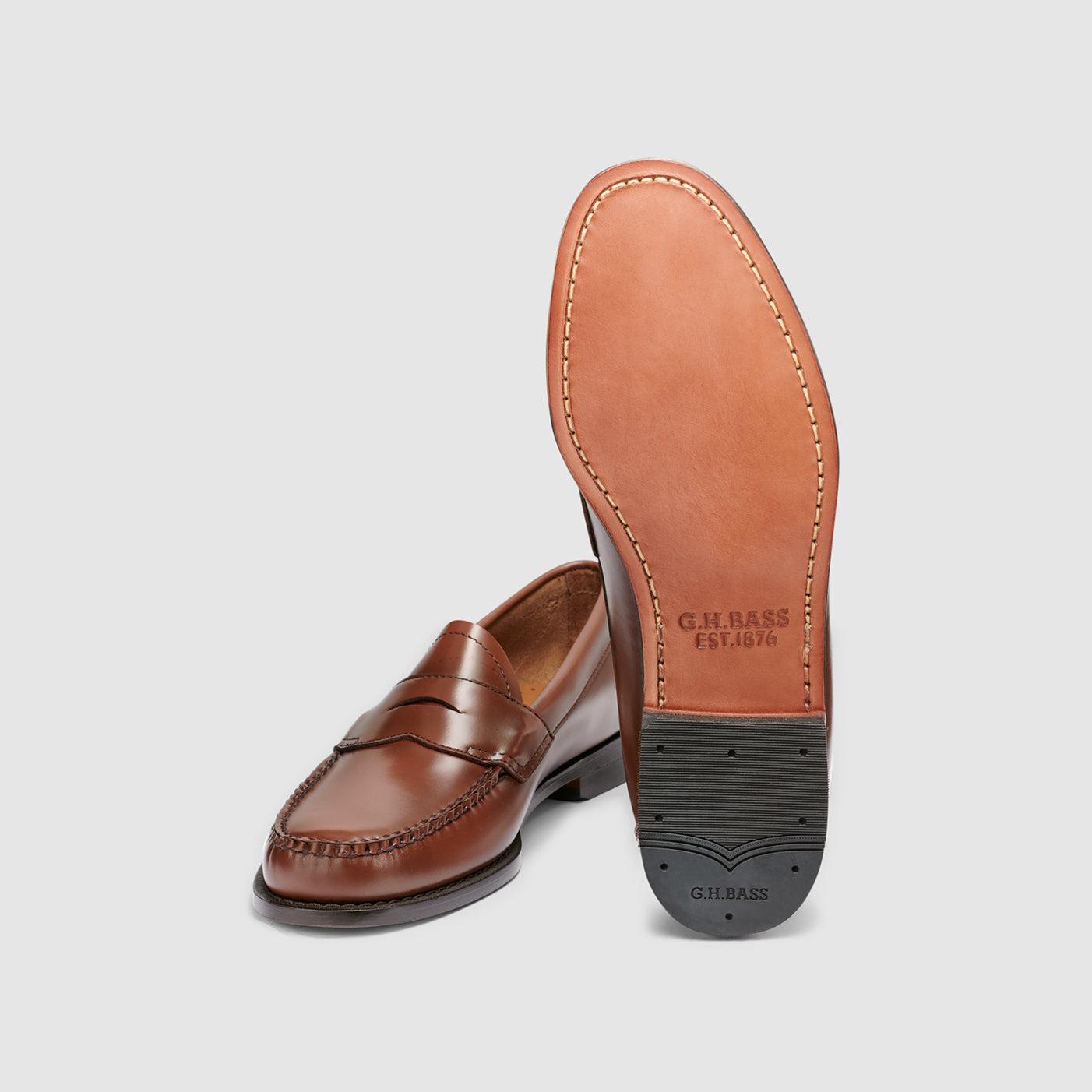 MENS LOGAN FLAT STRAP WEEJUNS LOAFER Sz 9 Color Cognac EUC In Review: Bass Logan Suede Weejuns Loafers main image 3