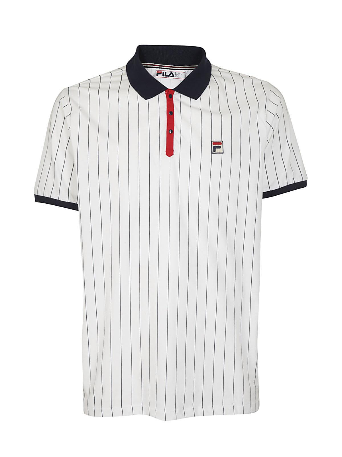Lyst - Fila FILA WHITE LINE Polo rigata bianca in White for Men Lyst - Fila FILA WHITE LINE Polo rigata bianca in White for Men