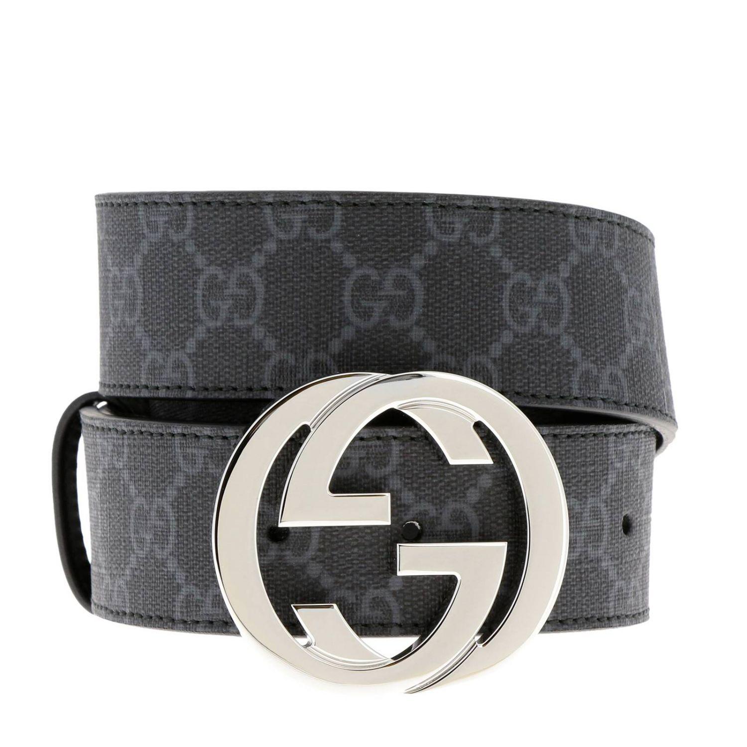 Gucci Canvas GG Supreme Belt With G Buckle in Black for Men - Lyst