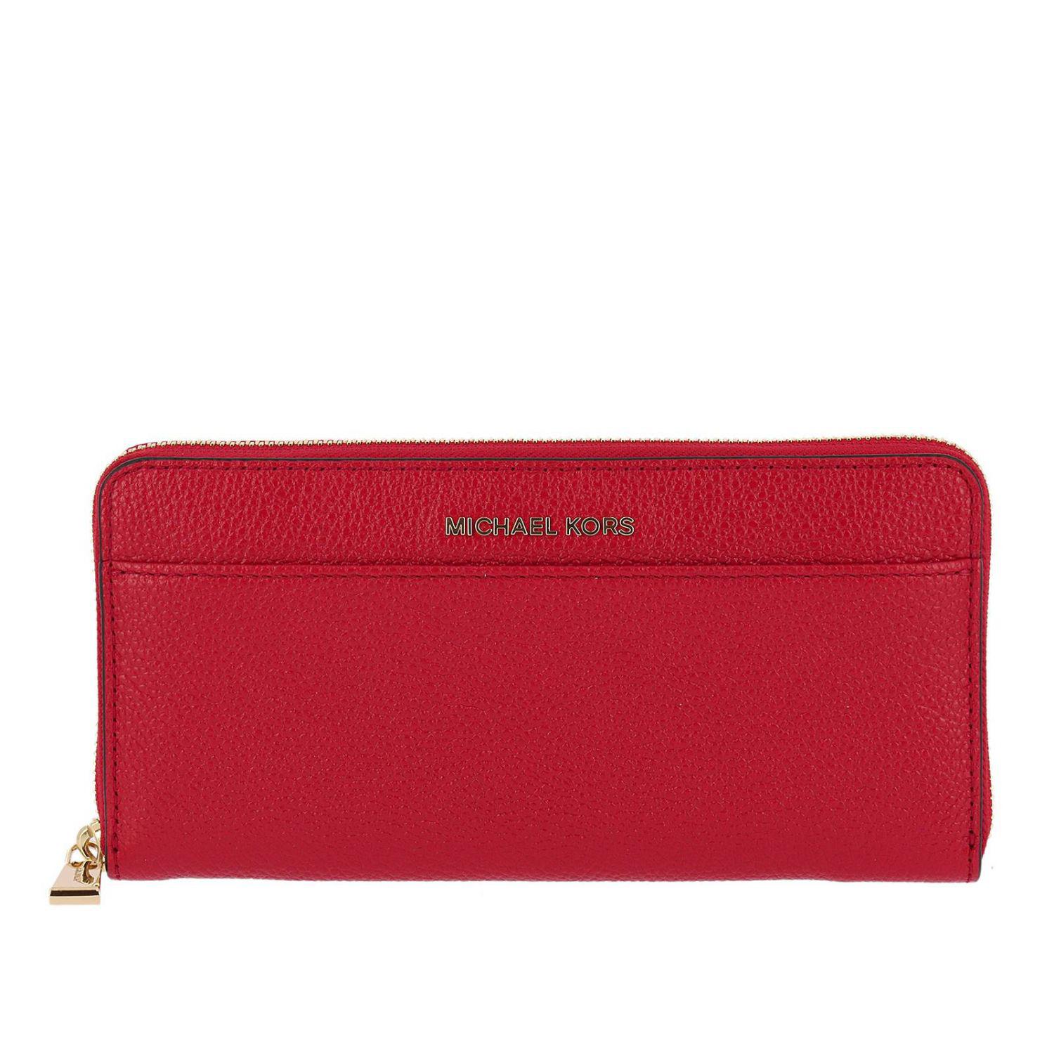 MICHAEL Michael Kors Leather Wallet Women in Red - Lyst
