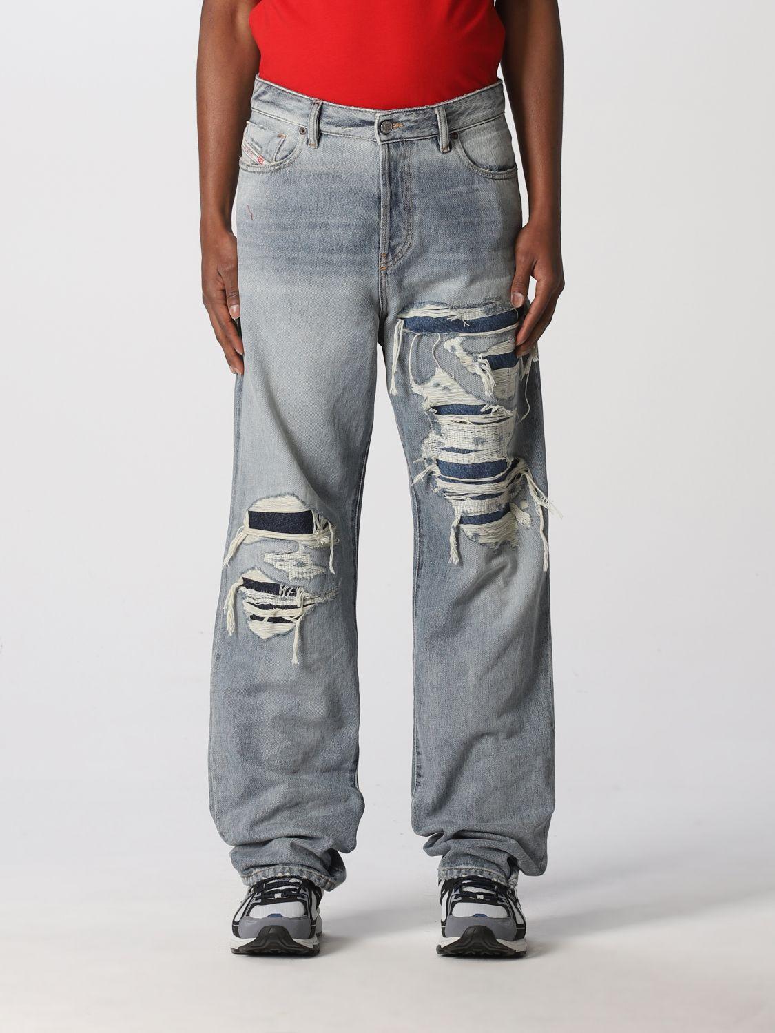 DIESEL 1955 L.32 Jeans In Washed Maxi Ripped Denim in Blue for Men | Lyst  Canada