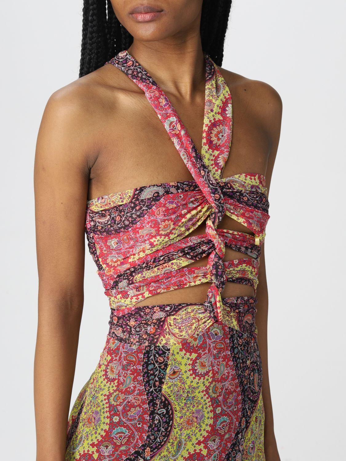 Etro Silk Tulle Long Dress in Orange | Lyst