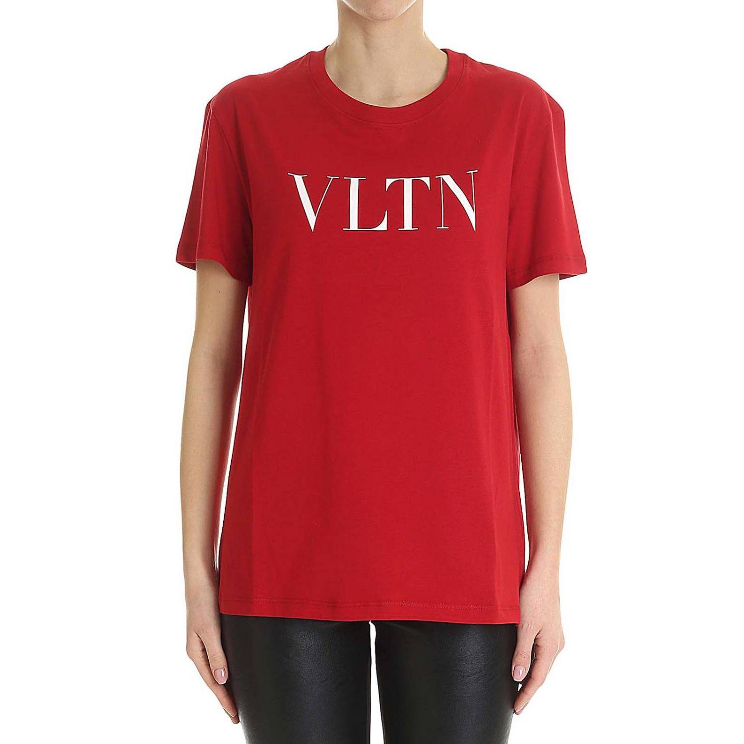 Valentino Vltn Print T-shirt in Red | Lyst