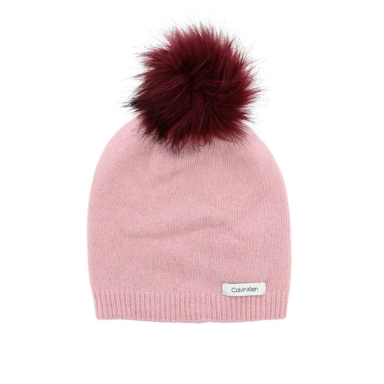 calvin klein beanie pink
