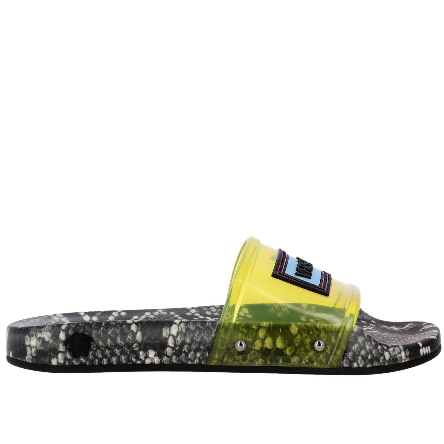 Lyst Versace Flat Sandals Shoes Women in Yellow Save 1
