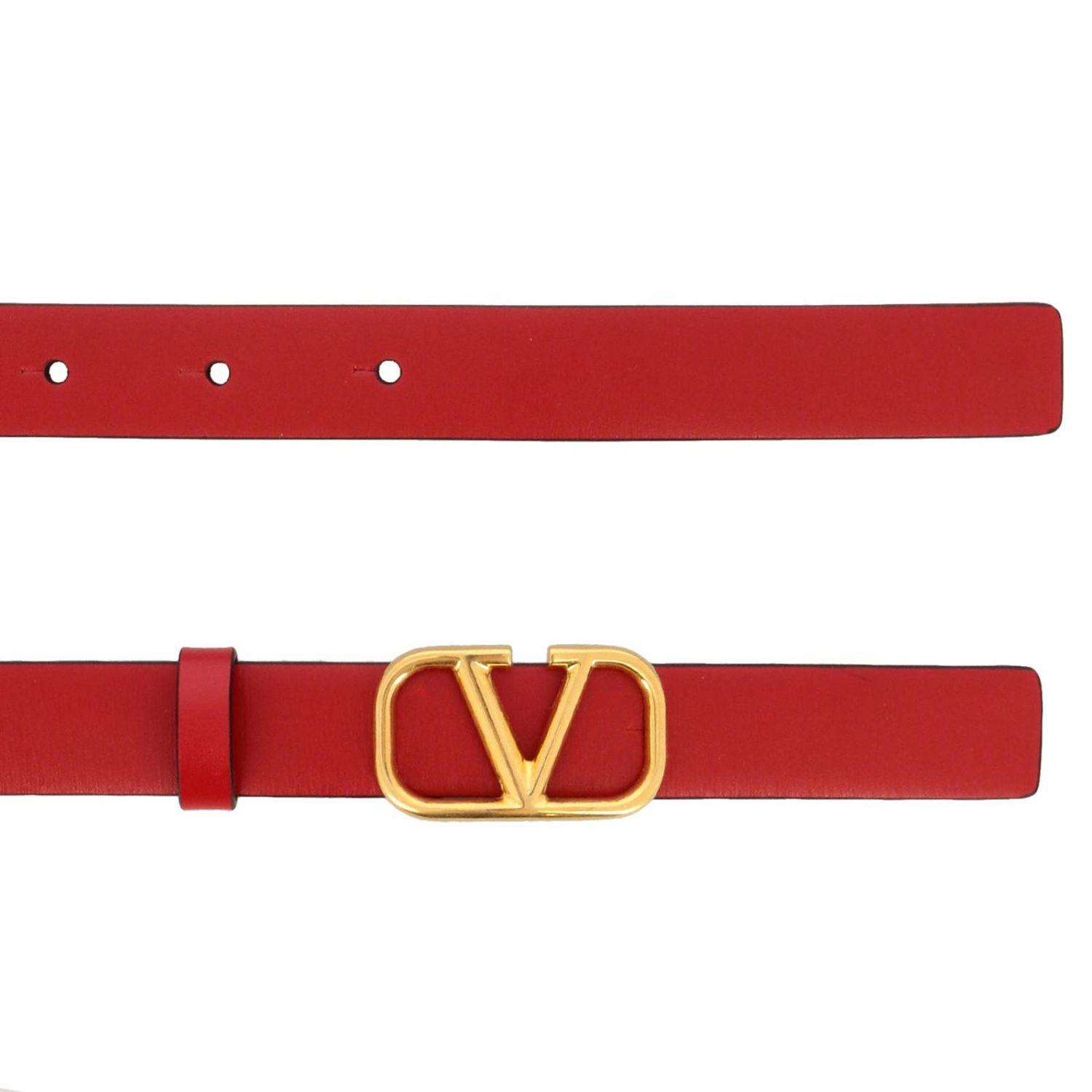 Valentino Leather Belt Women in Red - Lyst