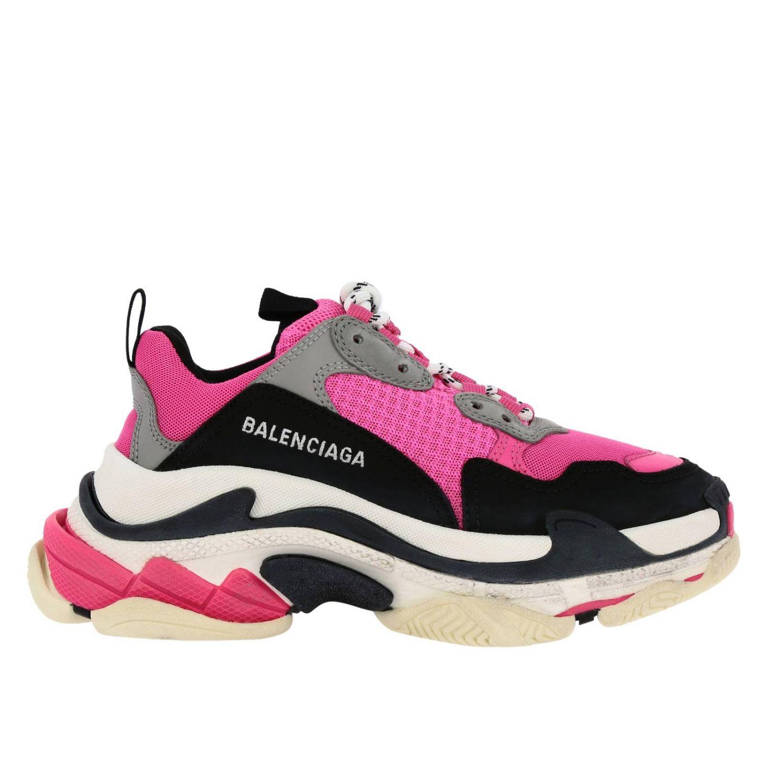 Balenciaga Triple S Running Sneakers In Leather And Micro-mesh With ...