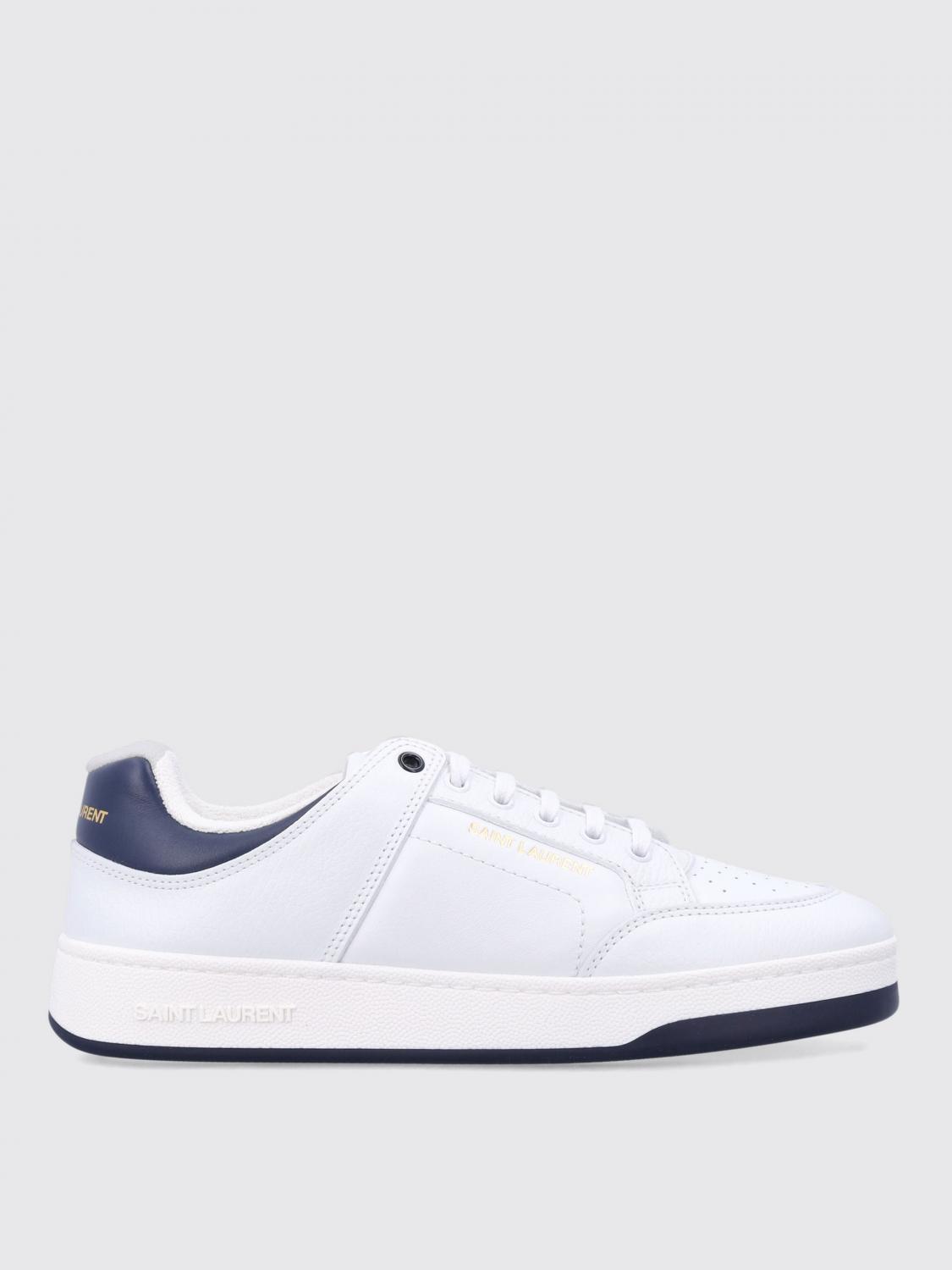 Saint Laurent Sl/61 Perforated Leather Sneakers in White for Men