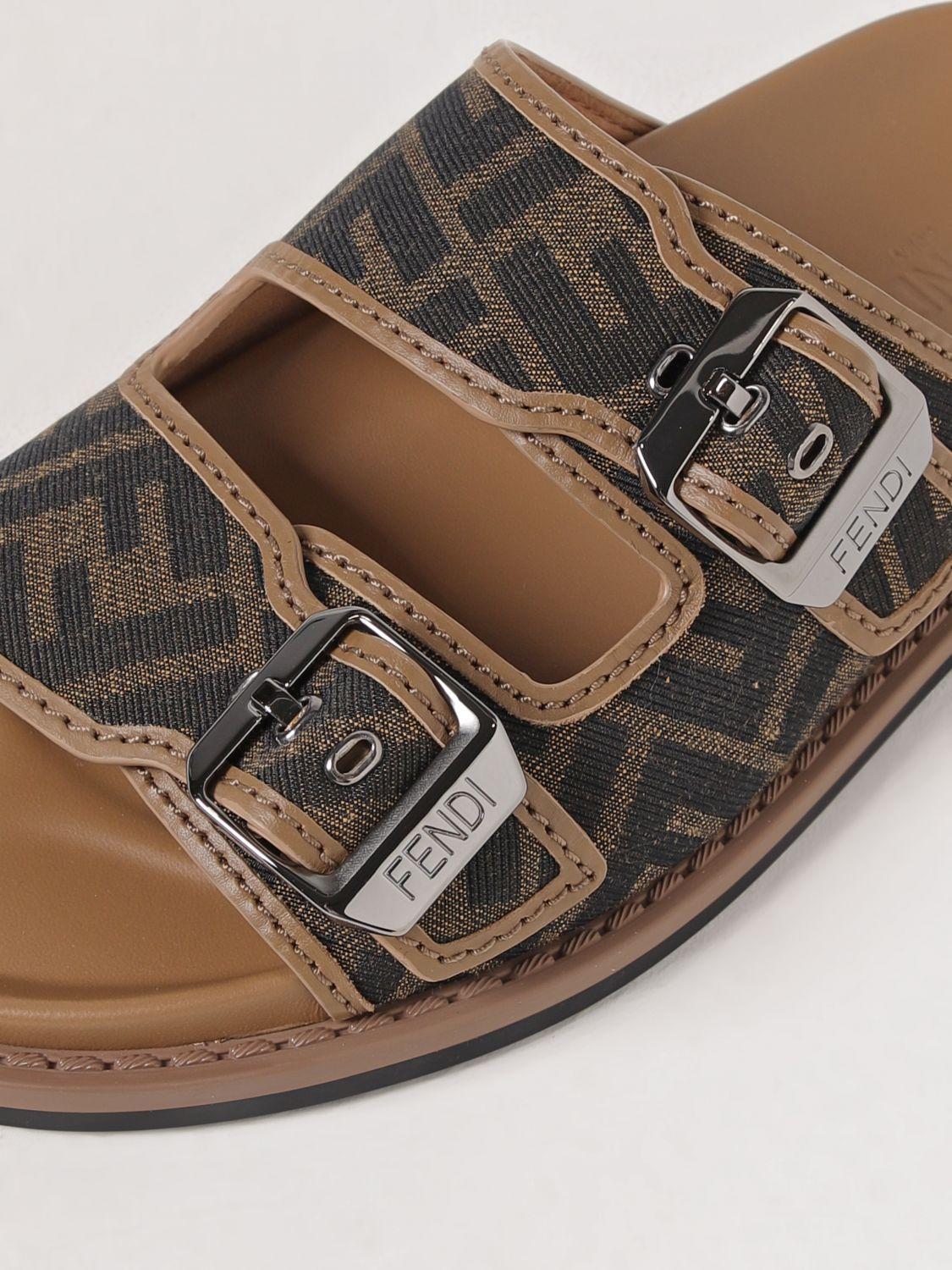 Sandals Fendi Strap Shoes Men's Fendi New Sandals Leather