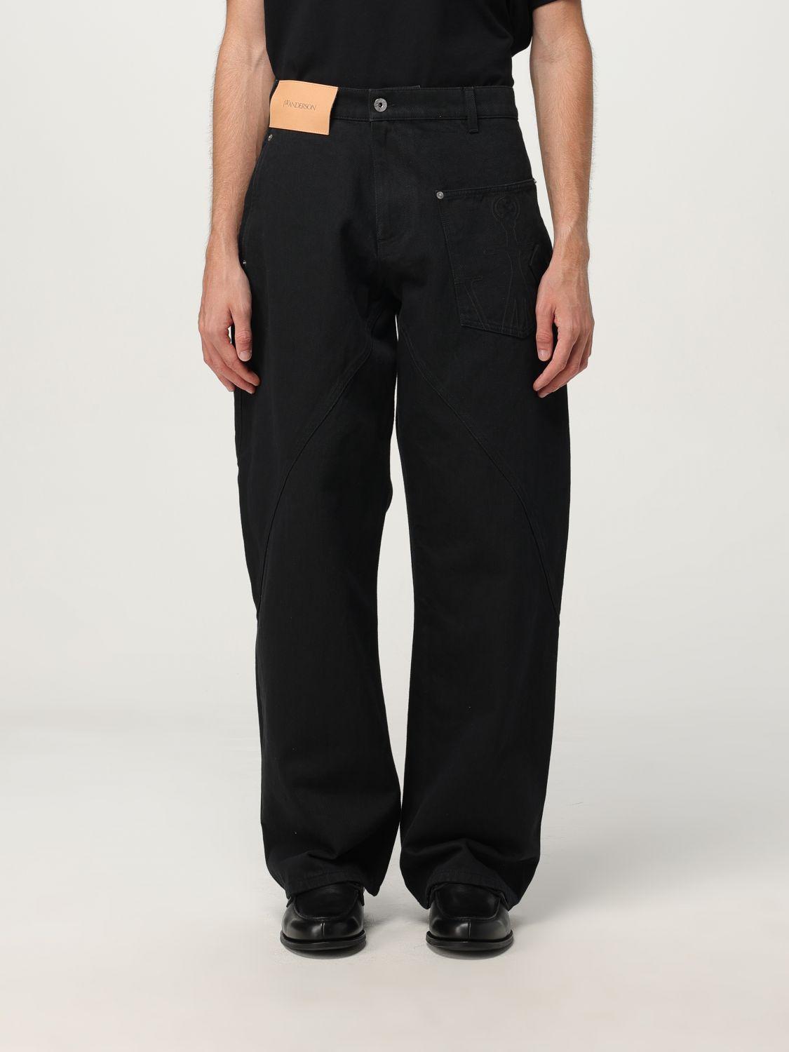 デニム・ジーパン J W ANDERSON BLACK DENIM WIDE-LEG JEANS JW Anderson: ブラック Workwear ツイスト デニム ジーンズ
