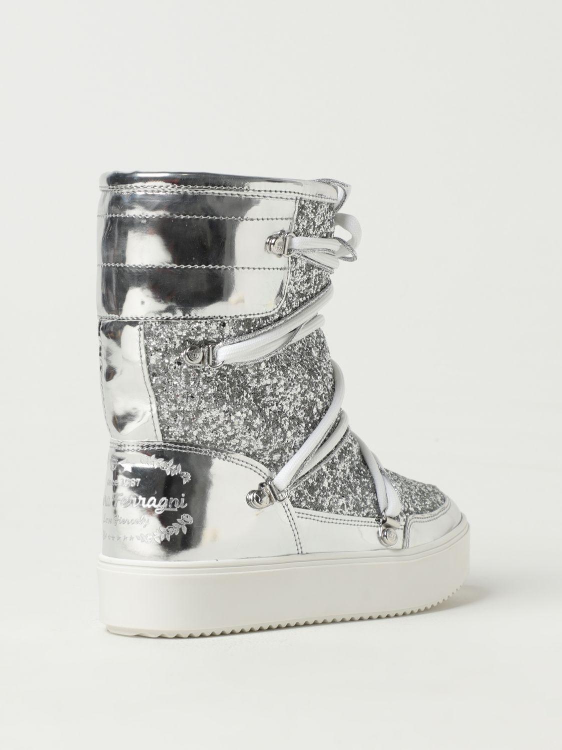 Silver flat deals ankle boots