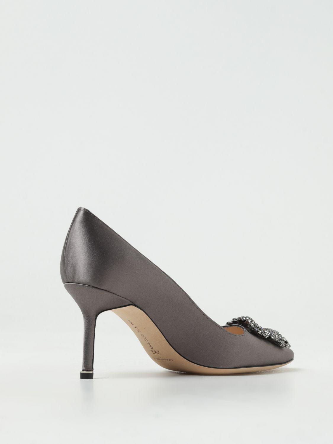 Manolo Blahnik Hangisi Pumps In Satin in Grey Lyst UK